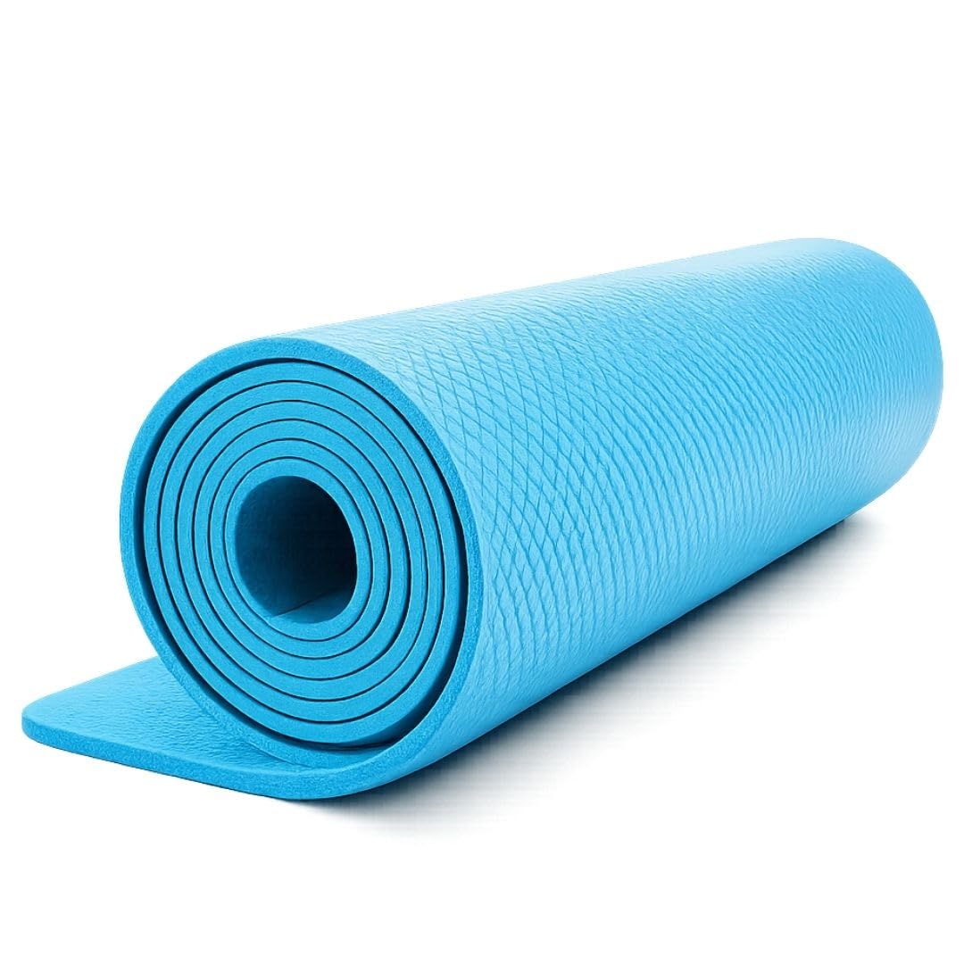Premium EVA Yoga Mat 4mm Thick Non-Slip Lightweight Sky Blue | Quick Rebound, Water Resistant, Easy to Clean, Roll-Up Portable, for Everyone-image-29