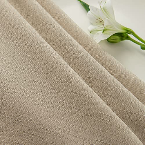 maxmill Square Tablecloth Slubby Texture Stain Resistant Waterproof Wrinkle Resistant Washable Soft Table Cloth, Decorative Fabric Table Cover for Dining Room Dinner Party, 52 x 52 Inch, Natural by maxmill - Image 8