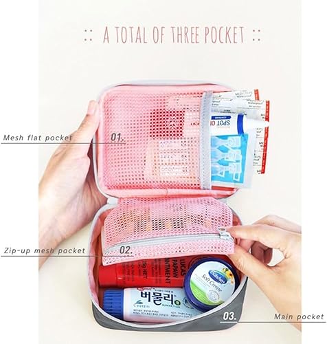 Miniatura 5 de Mini kit de primeros auxilios al aire libre rosa bolsa de viaje portátil organizador de medicina kit de emergencia kits de primeros auxilios