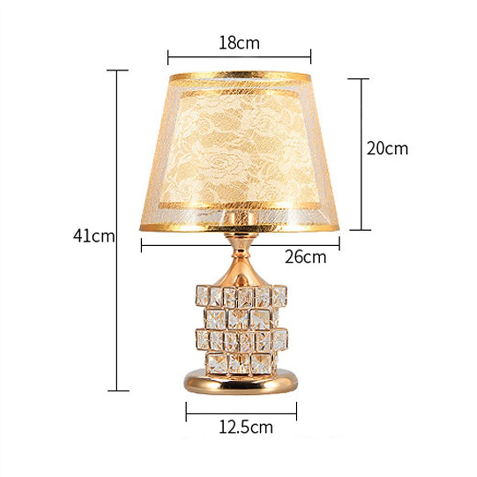 Lámpara de mesa de noche Lámpara de mesa de cristal moderna Lámpara de mesa de cristal elegante Lámpara de mesita de noche de cristal para sala de estar Habitación de niñas Juego de 2 lámparas de