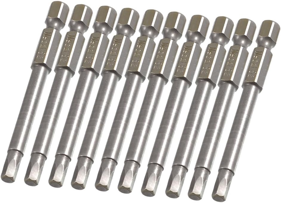 uxcell 10 Pcs 1/4" x 65mm x 4.6mm x 4mm Magnetic Hex Hexagon Screwdriver Bits Gray