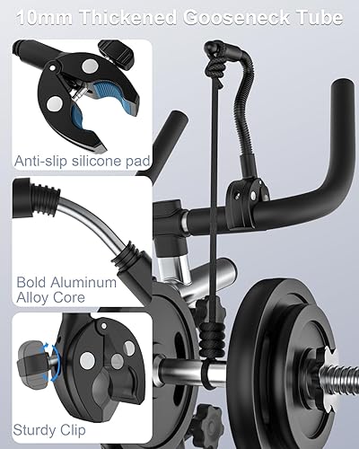 Miniatura 4 de Soporte de teléfono de cuello de cisne para silla de ruedas, bicicleta, bicicleta de giro, cochecito, barco, soporte de micrófono, scooter, cinta de