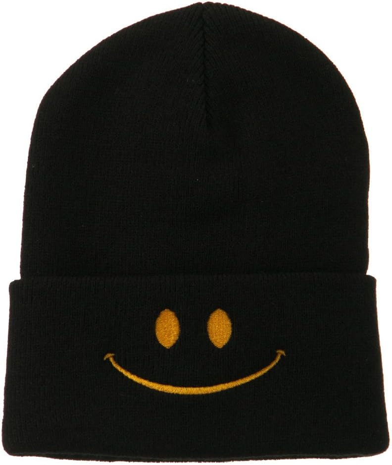 e4Hats.com Happy Smile Face Embroidered Knit Beanie