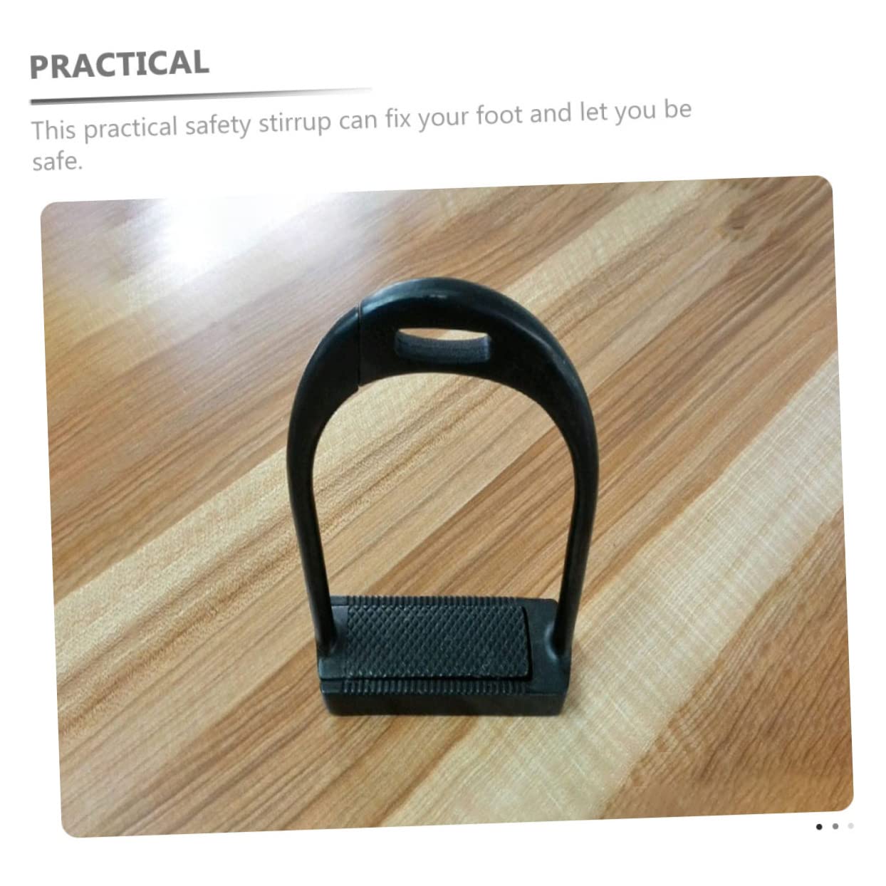 Generic 2pcs Stirrup English Saddle Safety Saddle Wear-Resistant Horse Wide Western Saddle Black Rubber Mat Replaceable Horse Riding Accessories Plastic, 16.2x13.5cm