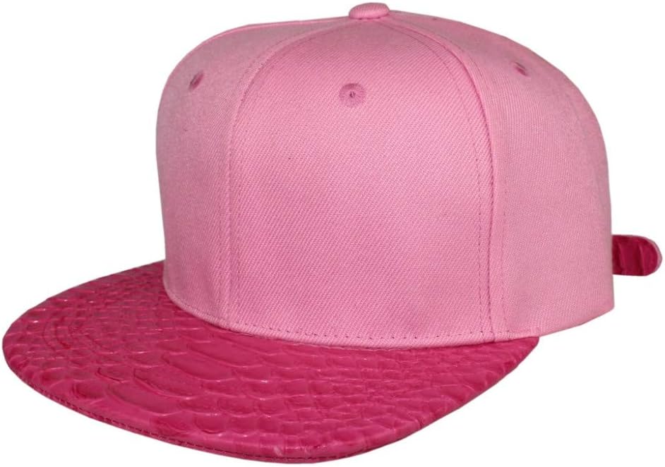 Snakeskin Faux Leather Brim Snapback Hat Women Unisex Adjustable Metal Buckle Hip Hop Crocodile PU Baseball Cap Men