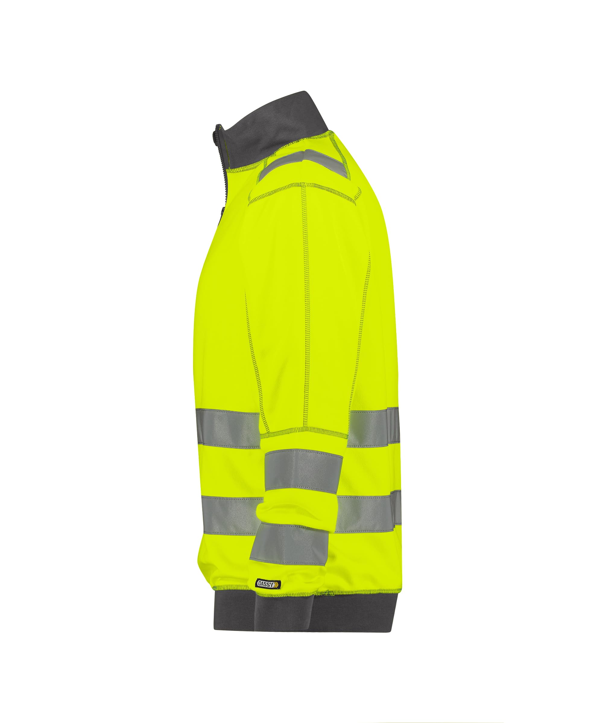 DASSY® Denver Warnschutz Sweatshirt - Größe 2XL - NEONGELB/ZEMENTGRAU