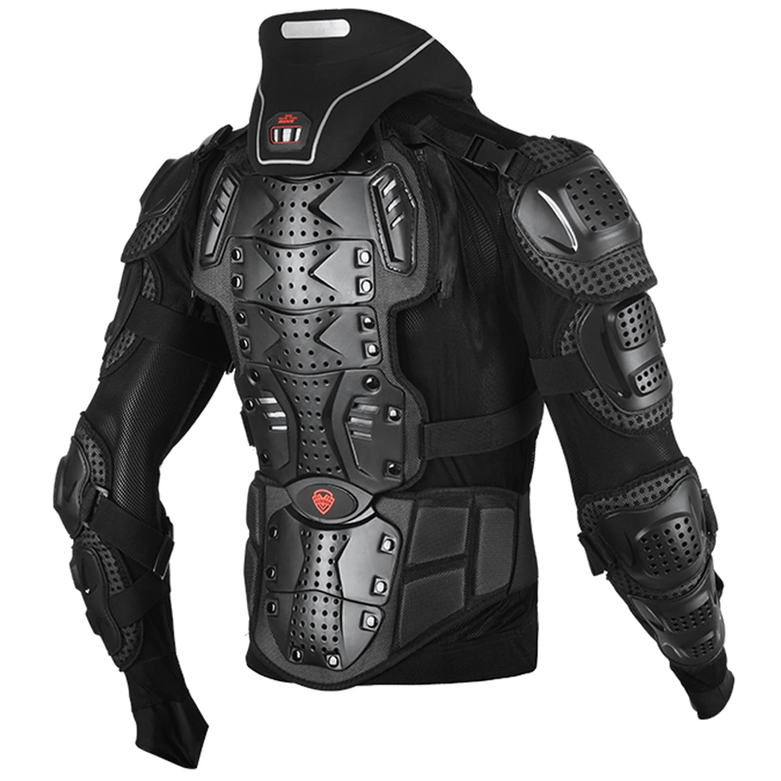 Mens Motorcycle Sports Armor Anti-Drop Beschermende Jassen Ergonomische Ontwerp Spine Borst Motocross Beschermhirt Voor Het Fietsen MTB Motocross,zwart,4XL