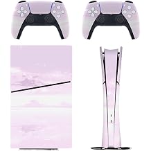 Skin for PS5 Slim Digital Edition, Sticker Cover for PlayStation 5 Console and Controller, Easy Removable Protective Film Skin Wrap Game Accessories Decal Full Cover - Cloud