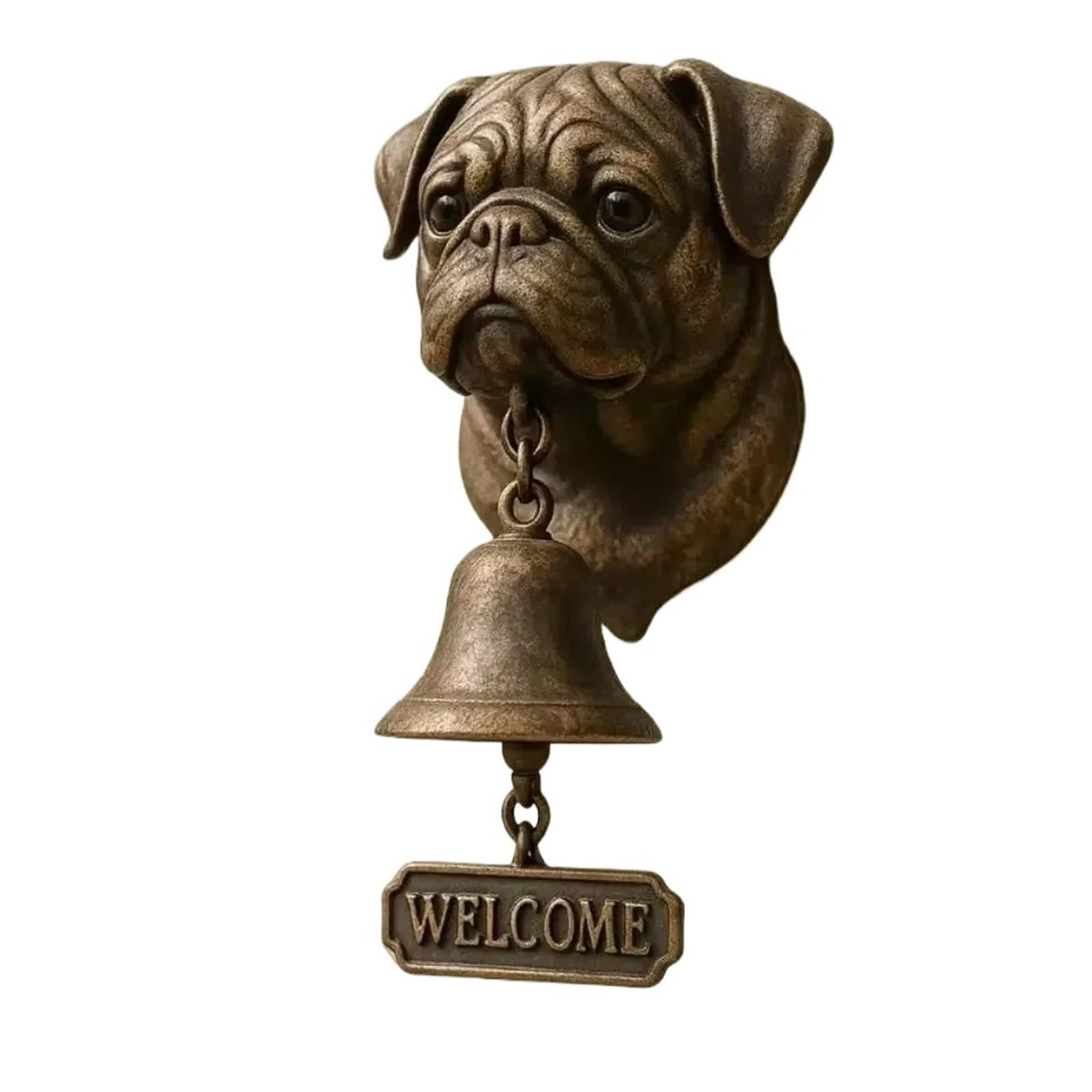 Mtksfdc Style 3 Wind Chimes For Garden Doorbell Dinner Bell Outdoor Dog Head Shape Vintage Farmhouse For Front Door Garden Sheds Cottage(Style 3)