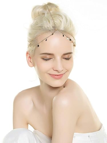 Miniatura 4 de Jstyle 6pcs oro cabeza cadena joyería para las mujeres nupcial Bohemia Halloween diadema pelo diadema diadema