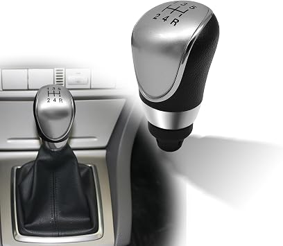 5 Speed Manual Transmission Gear Shift Knob Cover Compatible with Ford Escape Kuga Focus Fiesta mk7 2008-2013 Shifter Lever Knob Replacement Parts Silver