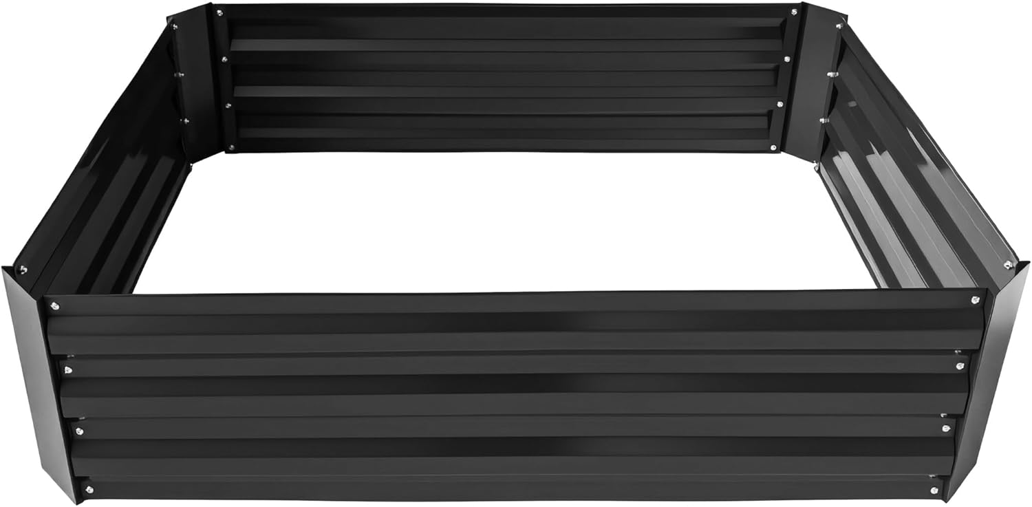 Relaxdays Raised Bed with Greenhouse, for Flowers, Plants and Vegetables, H x W x D: 92 x 125 x 95 cm, Garden Plant Bed, Black
