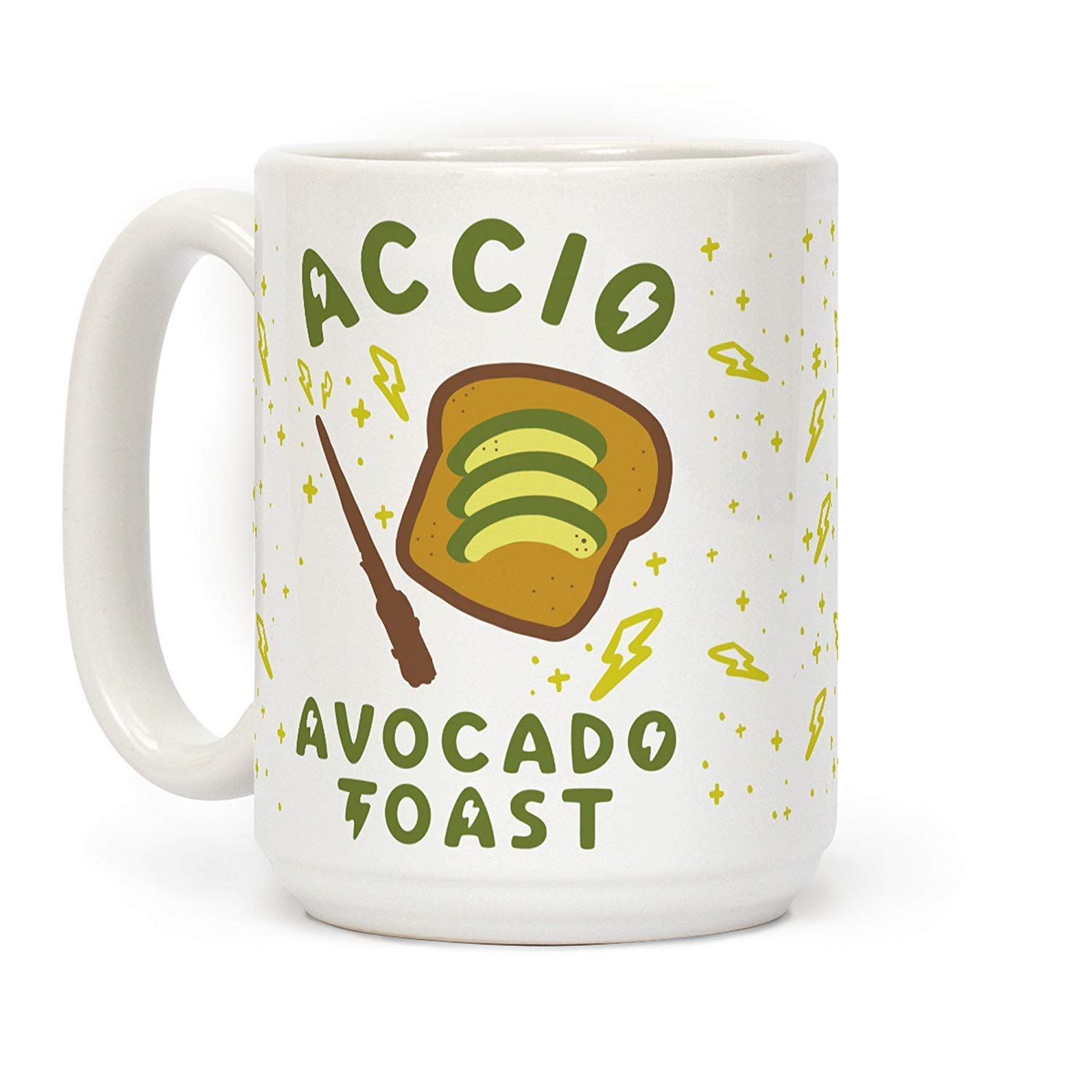 SNV Accio Avocado Toast Mug Ceramic Cup for Coffee/Tea/Milk, 11 Oz, 350ml (White)