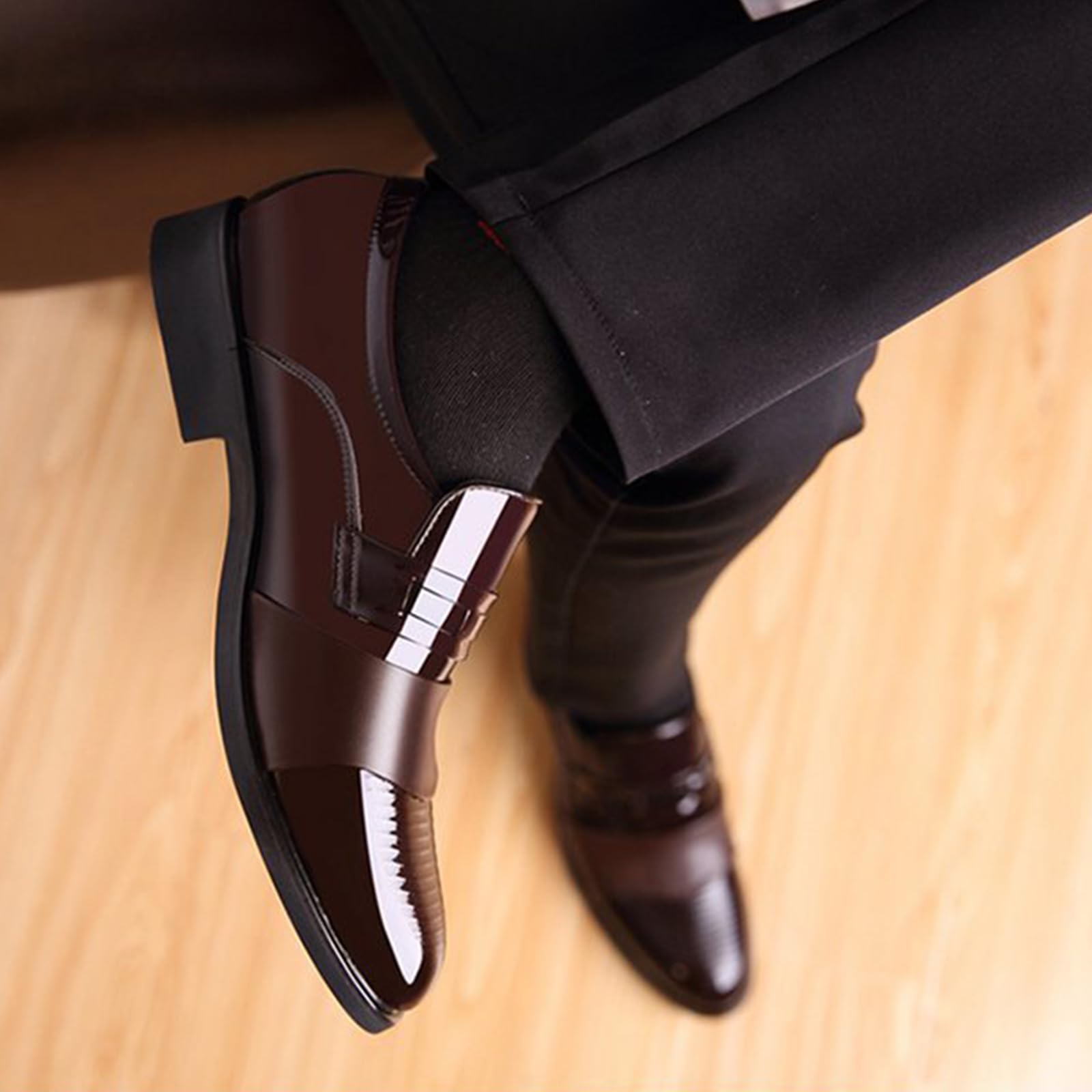 Scarpe Oxfords da Uomo a Punta Mocassini in Pelle | eleganti casual antiscivolo per camminare sposa Business Formali all'aperto