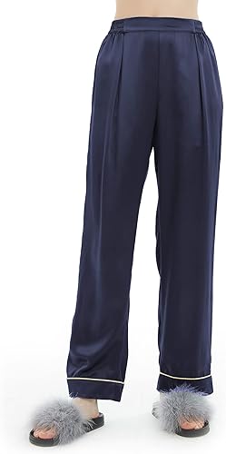 Miniatura 8 de LILYSILK Pijama de seda para mujer, con ribete dorado, 22 momme, 100% seda, lavable