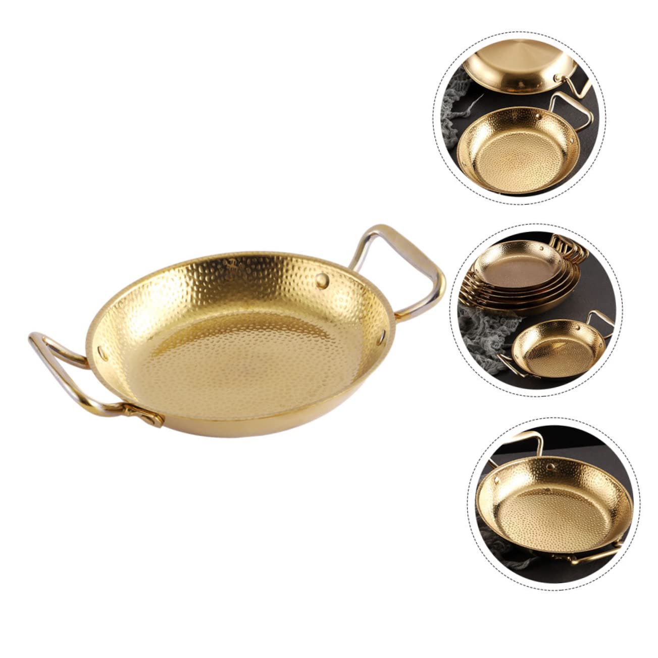 Padella per Paella in Acciaio Inox Oro, Doppio Manico