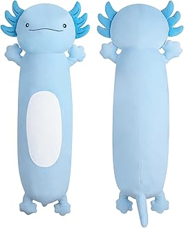 22 inch Cute Giant Blue Axolotl Plush Soft Body Pillow, Large Axolotl Stuffed Animals Toy, Squishy Plushies Gifts for Kids Boys Girls Birthday