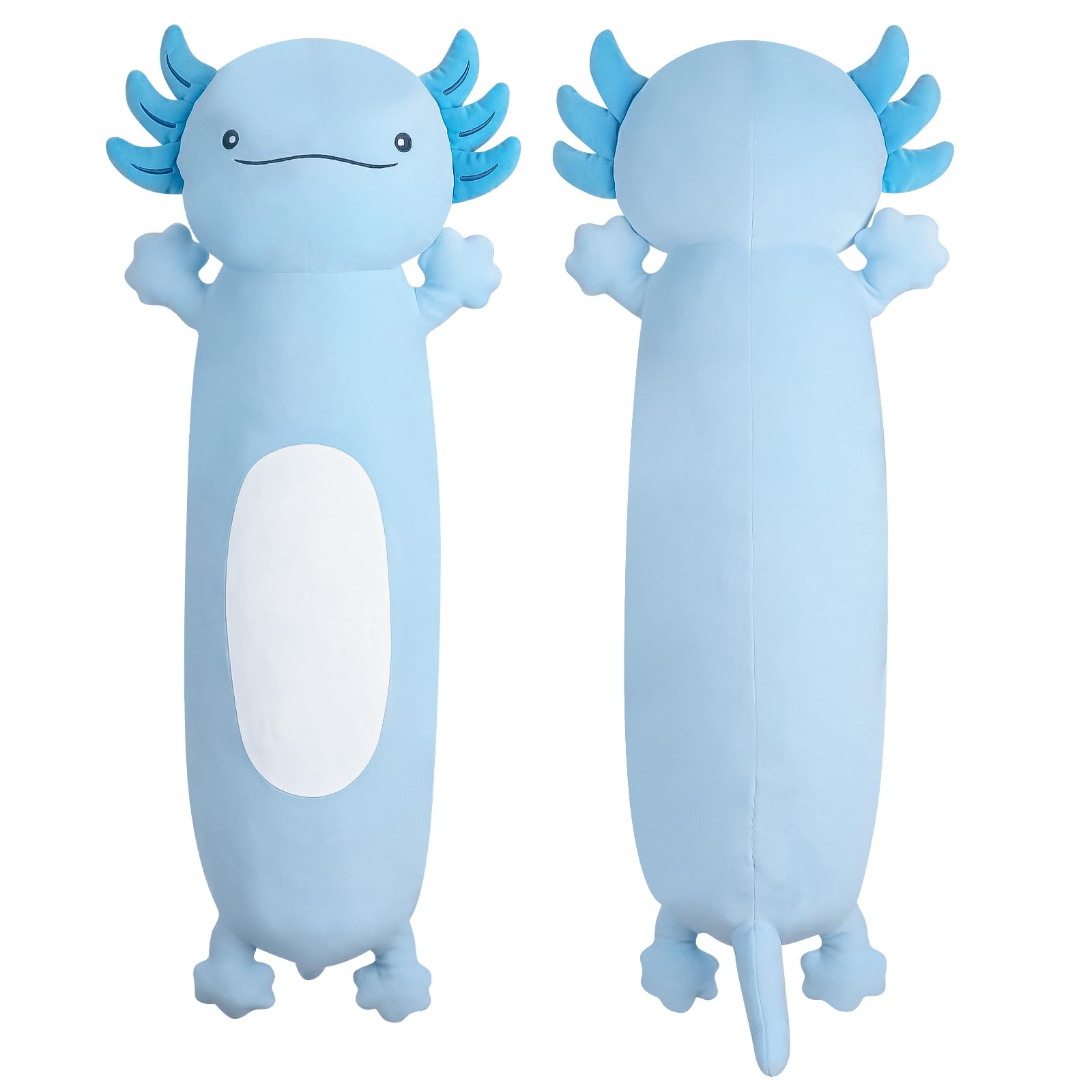 36 inch Cute Giant Blue Axolotl Plush Soft Body Pillow, Large Axolotl Stuffed Animals Toy, Squishy Plushies Gifts for Kids Boys Girls Birthday