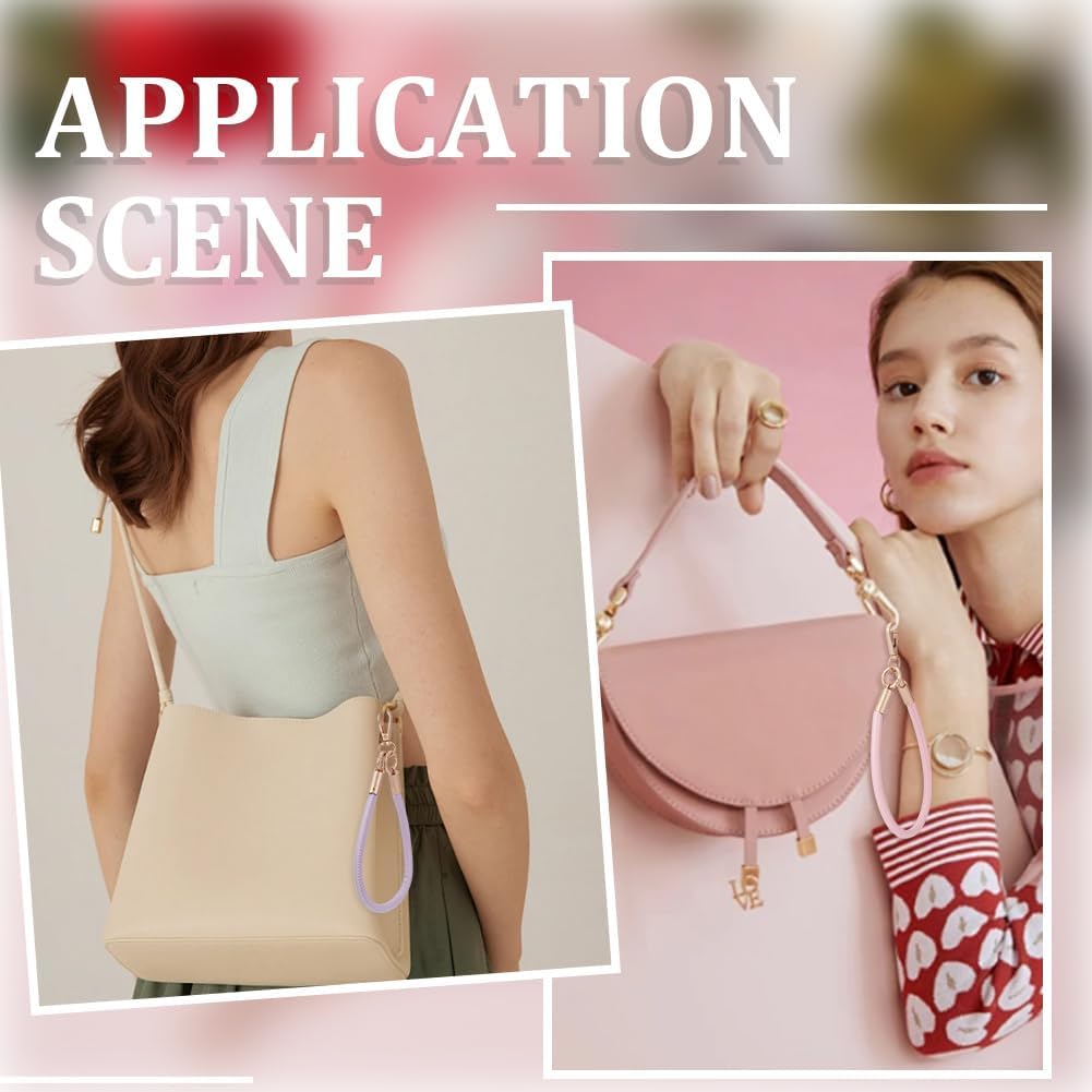 SUNNYCLUE 6Pcs 6 Colors Wrist Key Chain Strap PU Leather Keychain Bulk Colorful Macaron Lanyard Bracelet Keyring Charm Bangle Wristlet Keychains Holders for Car Keys Purse Phone Women Accessories image 4