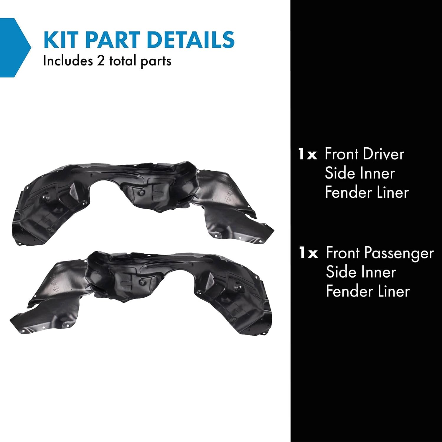 TRQ Front Inner Fender Liner Set