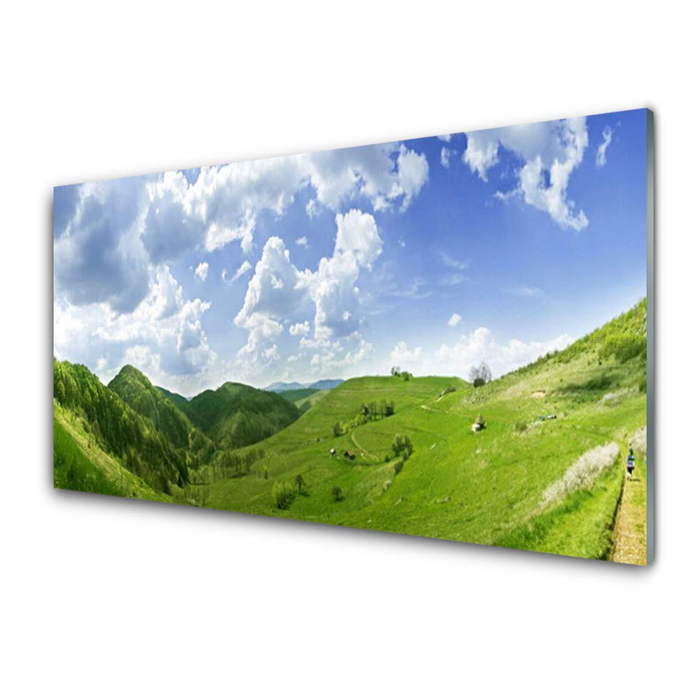 Impression sur verre trempé 100x50 cm Nature Mountain Meadow tableau moderne