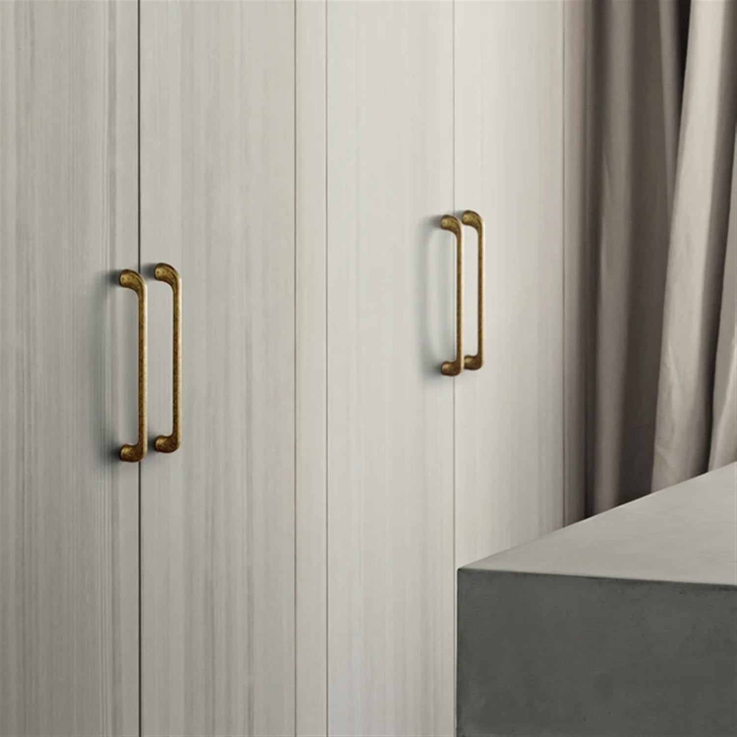 Antique Cabinet Handle and Knob Retro Drawer Pulls Furniture Long Handle Cupboard Wardrobe Bar Pull Handle Sturdy Furnitue Pulls 1Pcs (Color : L901GT-192mm, Size : 6pc)