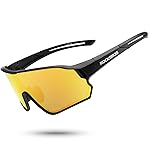 ROCKBROS Polarized Sunglasses for Men Women UV Protection Cycling Sunglasses (Black)