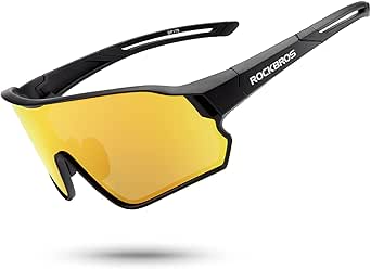 Lunettes De Sport Polarisées UV400 – Cyclisme, Course – Blanc Brillant, Verres Bleu Ciel – TR90