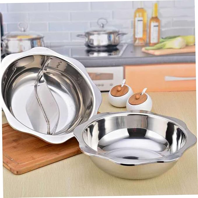 Olla eléctrica Amosfun de acero inoxidable para hot pot miniatura 7