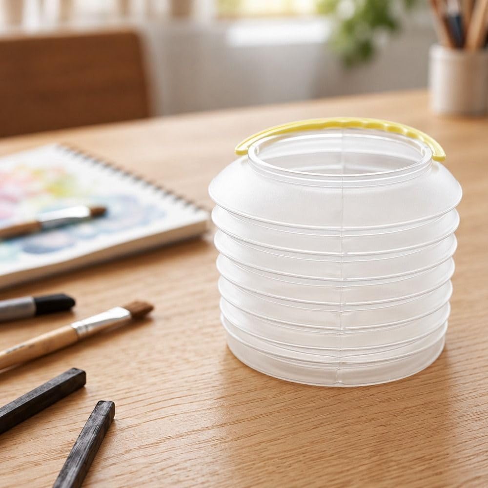 Paint Brush Washer Dual Size Plastic Rinse Container for Watercolor, Gouache & Oil Painting, Portable Cleaning Cup with Leak-Proof Design(L)