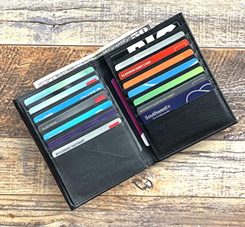 Bullz Hipster Wallet for Men | Genuine Leather Trifold Mens Wallet Credit Card Holder (Black)4