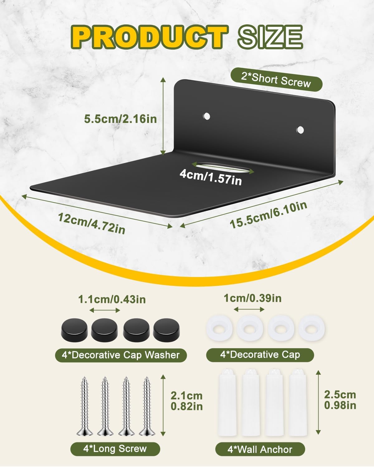 eZAKKA Black Metal Shelf, Metal Floating Shelves, Heavy Duty Industrial Modern Steel Linear Wall Shelf Display Shelves for Decorative for Modern Farmhouse Living Room, 4 Pack, Black image 2