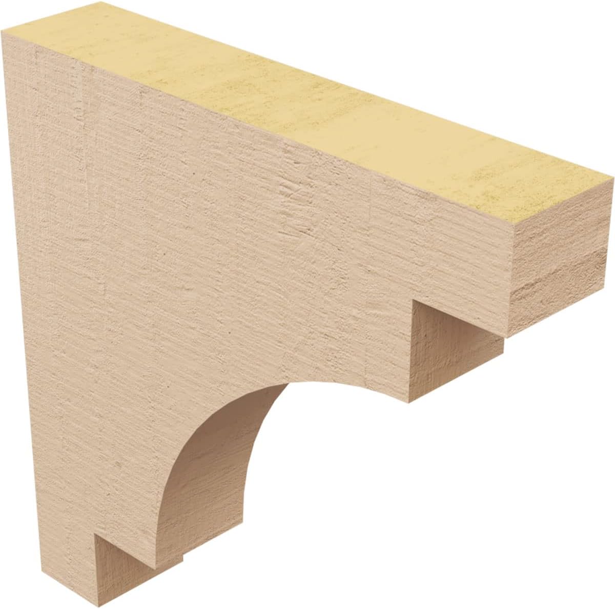 2"W x 10"D x 10"H Thin Mediterranean Rough Cedar Woodgrain TimberThane Corbel, Primed Tan