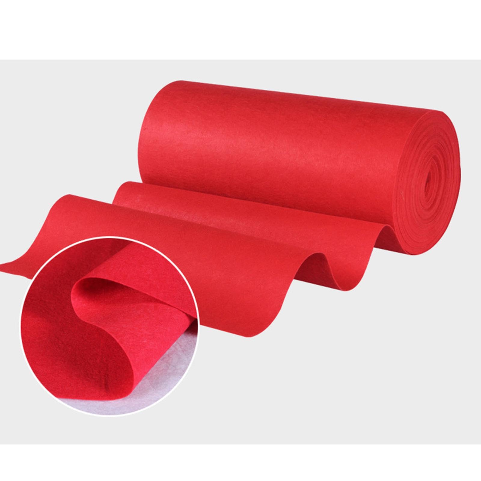Baoblaze Roter Teppich, 1,2 Meter breit, rutschfest, tragbar, stabil, Hochzeitsteppich, roter Gangläufer für Party, Babyparty, Geburtstag, Outdoor-Dekoration, 1.2mx10m