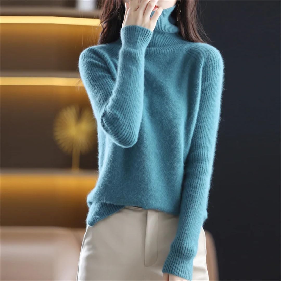 Vogrtcc Damski sweter z wysokim dekoltem sweter kaszmirowy sweter damski top