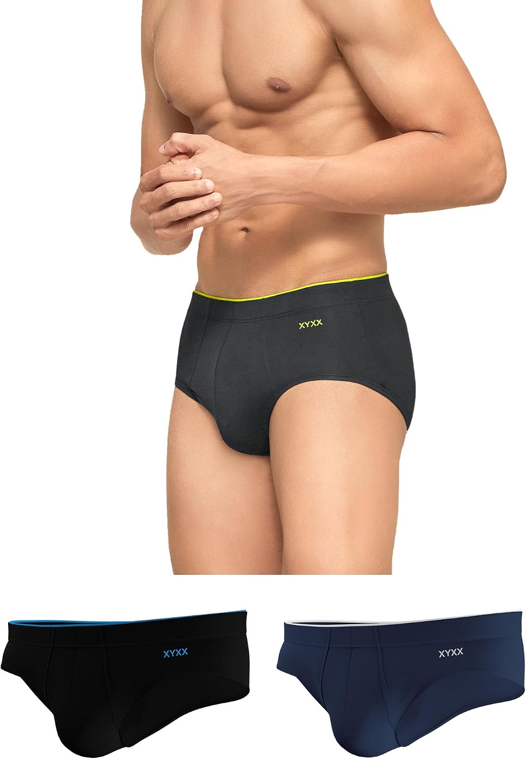 XYXX Men's Underwear Uno IntelliSoft Modal Brief, Pack of 3