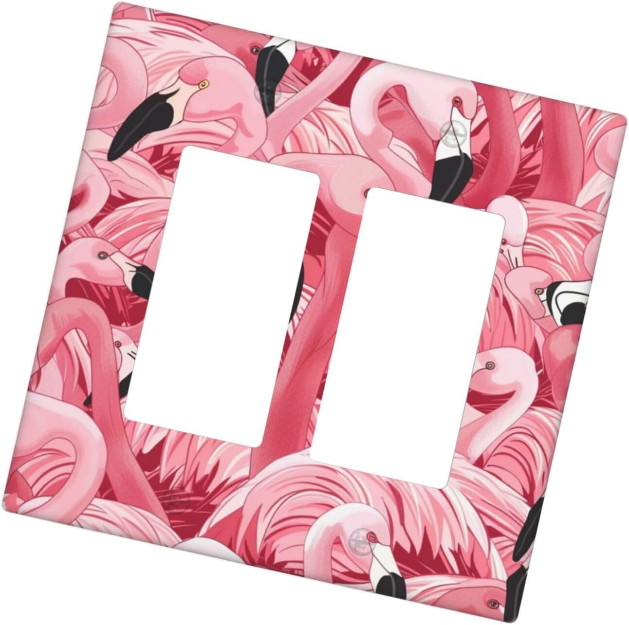 Decorator Switch Cover 2 Gang Double Rocker Pink Flamingos Wall Plate Outlet Switch Covers Light Switch Cover Receptacle Cover
