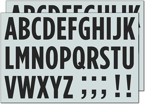 2 inch, Black Letter Stickers, Vinyl Stick on Letters - 30 Sets