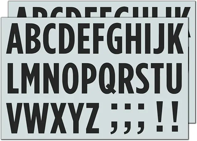 10 Sheets 50mm Black Waterproof Vinyl Letter Stickers - Bokstäver Klistermärken