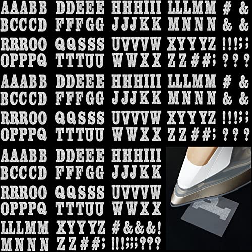 Outus 279 Pieces Graduation Iron On Letters 2 Inch A-Z Flock Letters Transfer Letters Christmas Stocking Letter Stickers Iron On Flocking Letters Alphabet For Graduation Cap Toppers (Glitter Silver) #TOP1