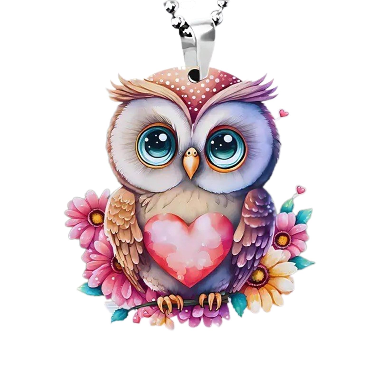 Fazvncv Car Rearview Pendant Acrylic Owl Car Hangers Funny Interior Accessories Hanging Ornament for Christams Tree Decor Decorations