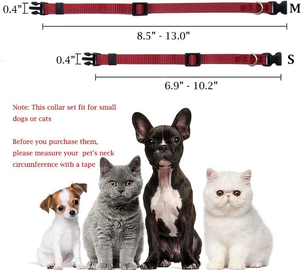 JiangYanus Puppy ID Collars Litter - 15 Pcs Super Soft Nylon Whelping Set - Adjustable Breakaway Litter Collars Pups for Newborn Litter Pets Dog Cat - Assorted Colors Plain & Identification