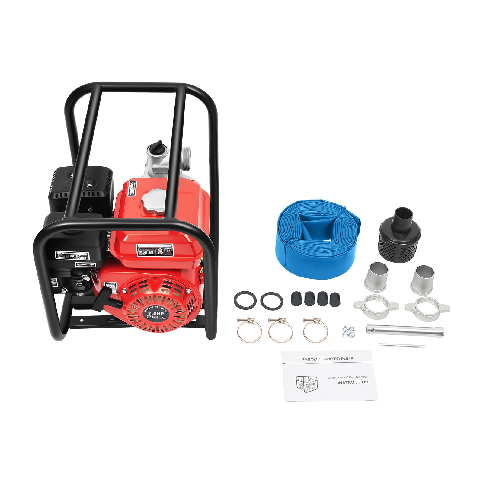 7.5 Hp 2" Portable Gas-Powered Semi-Trash Water Pump Gasoline Water Pump 7.5 Portable Gas Powered Water Gasoline 7.5M Pantaloni