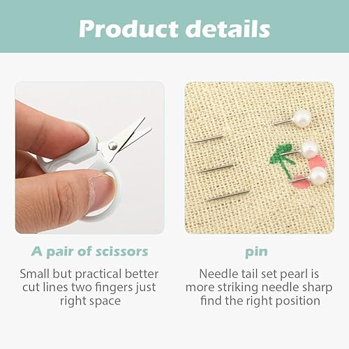 Miniatura 5 de KELEAPEKER Mini kit de proyecto de costura, kit de costura de viaje, 2 piezas de agujas de plástico, suministros de bricolaje, caja de viaje mínima,