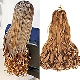 Pre Stretched Braiding Hair 20 Inch Loose Wave Crochet Braids Hair 8 packs Big wavy curly Bouncy...