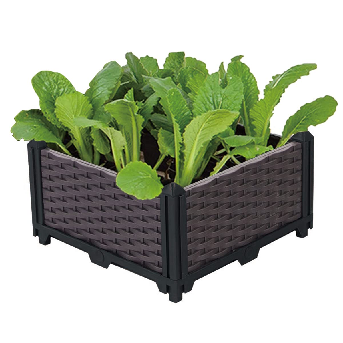 Planter Box Planters Raised Garden Beds, Plastic Raised Beds for Gardening Vegetables Herb Flower Plants for Indoor Outdoor Planting (40x40x23cm)