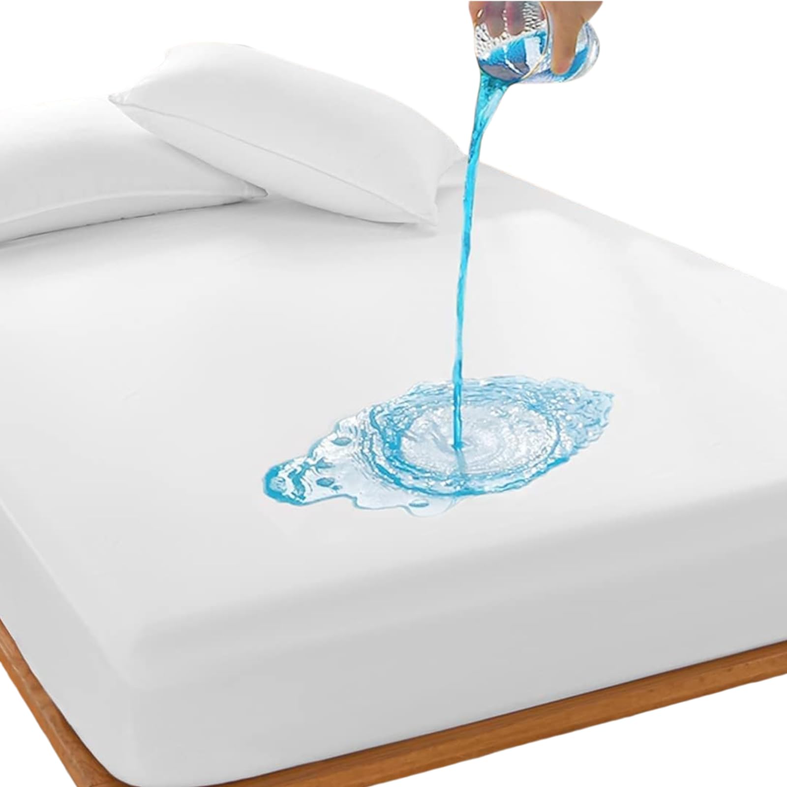 Mattress Protector - Deep Pocket - Vinyl Free, Waterproof Mattress Protector, Ultra Soft and Mattress Cover, Fitted Style with Stretchable Pockets, Mattress King Size-180x200x30cm