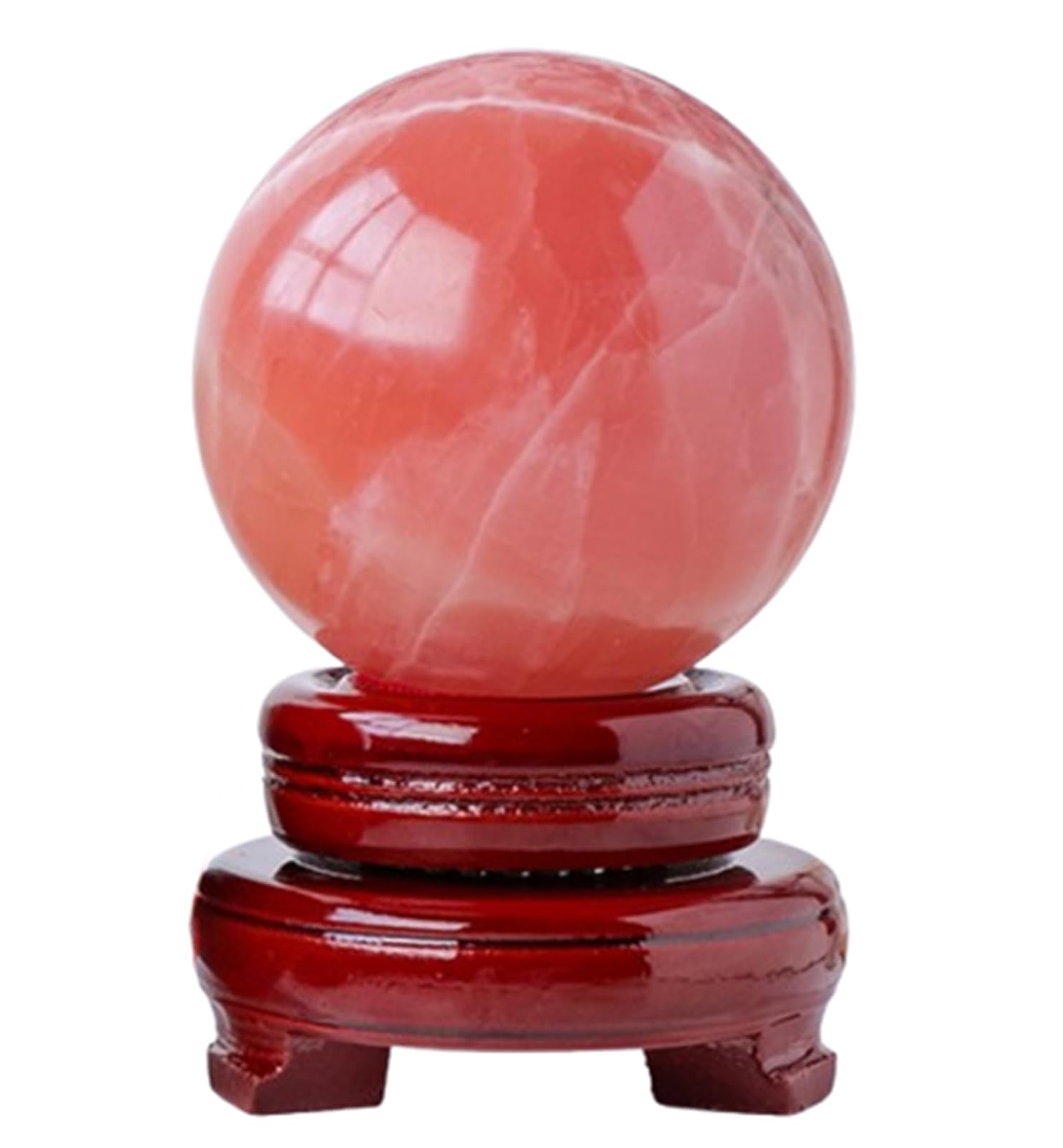 RVBLRDSE Quartz Crystal Ball with Stand, Caribbean Stone Sphere, FengShui Gemstone Gift Decor Divination Yoga,60~65mm Gemstone Stone