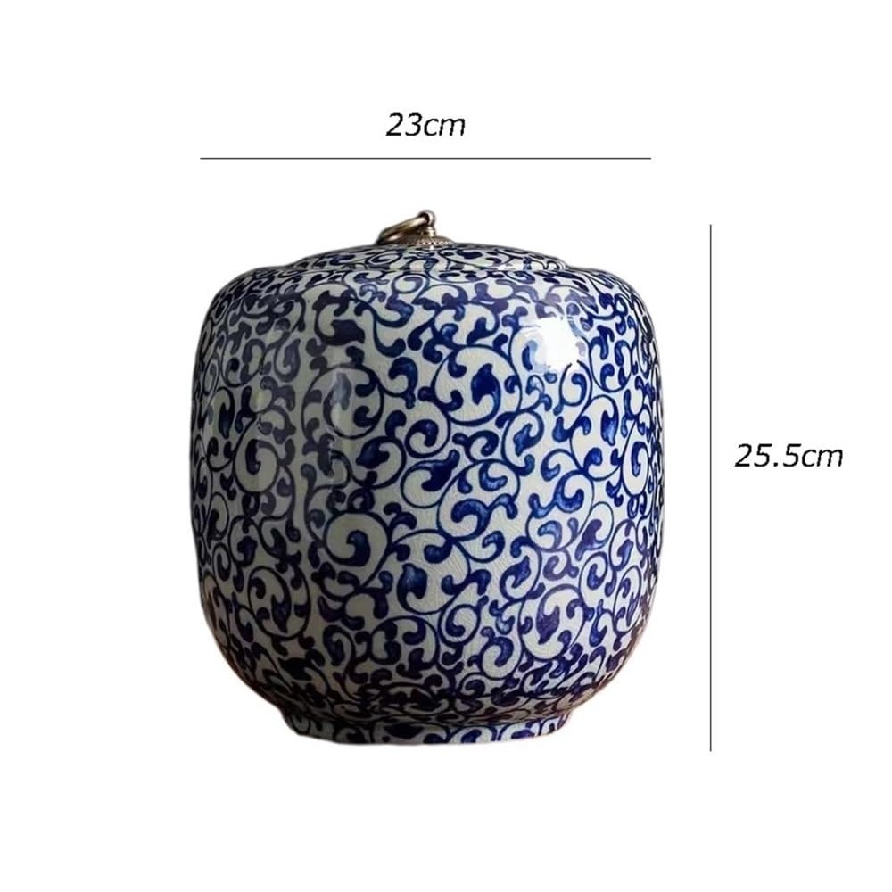 Pojemnik na herbatę Chiński pojemnik na herbatę ceramiczny słoik uszczelniający duży magazyn do przechowywania w gospodarstwie domowym Retro luźny liść uniwersalny(L)