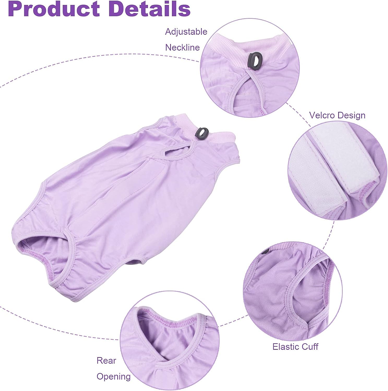 Coppthinktu Cat Professional Recovery Suit for Abdominal Wounds or Skin Diseases, Cat Surgery Recovery Suit, E-Collar Alternative, Soft Kitten Spay Recovery Suit Anti Licking Wounds